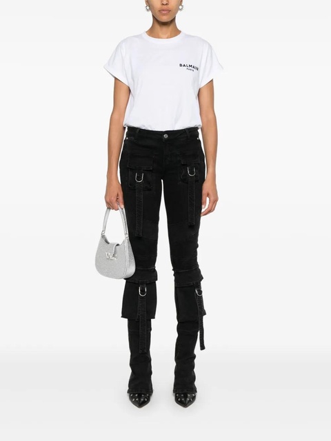 Balmain flocked-logo cotton T-shirt - White - zdjęcie produktu nr 2