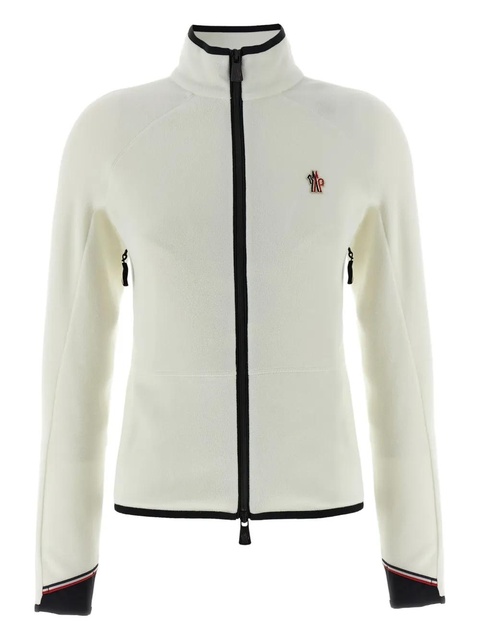 Moncler logo-patch zip fleece sweatshirt - White - zdjęcie produktu nr 1