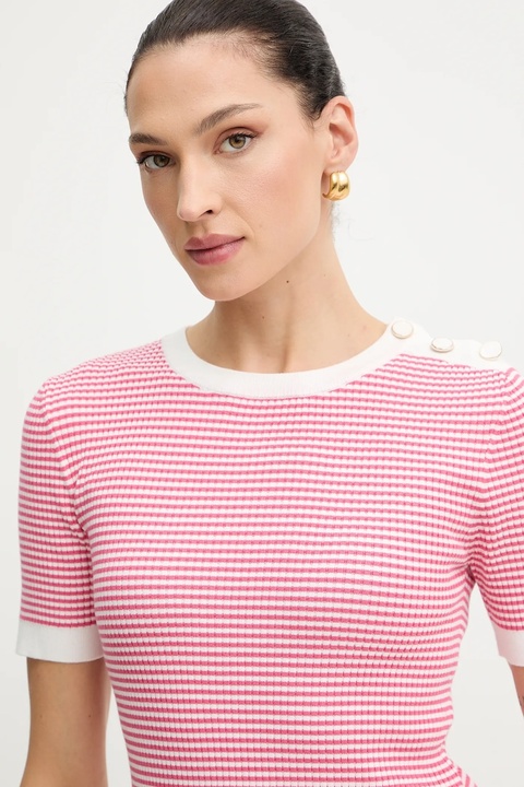 Morgan bluzka damska kolor różowy w pasy MCAMELI - zdjęcie produktu nr 2
