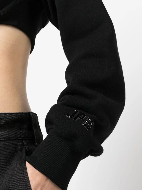 Jean Paul Gaultier cropped zip-up hoodie - Black - zdjęcie produktu nr 2