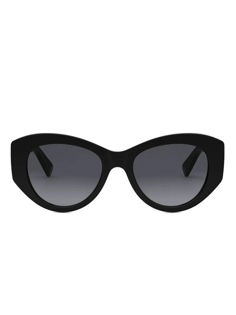Bvlgari Tubogas gold-striped oval-frame sunglasses - Black - zdjęcie produktu nr 1