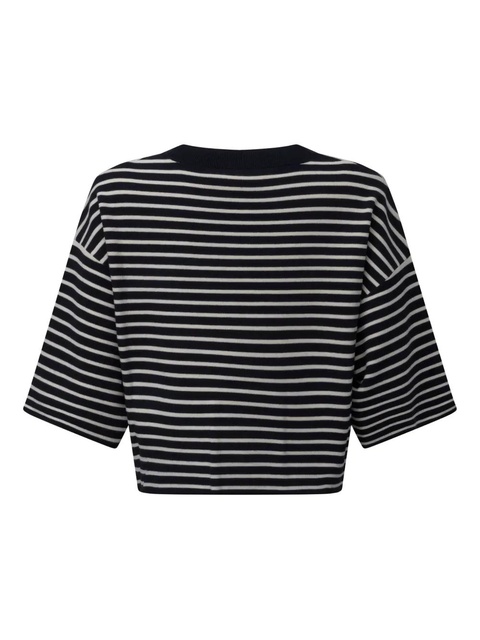 Weekend Max Mara striped-pattern crop T-shirt - Blue - zdjęcie produktu nr 2