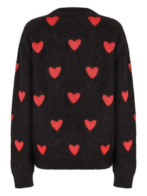 Valentino Garavani heart-pattern ribbed sweater - Black - zdjęcie produktu nr 2