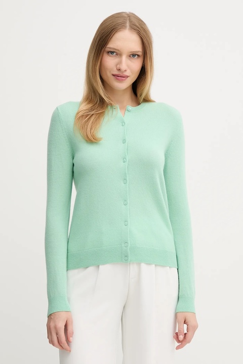 United Colors of Benetton kardigan wełniany kolor zielony lekki - zdjęcie produktu nr 1