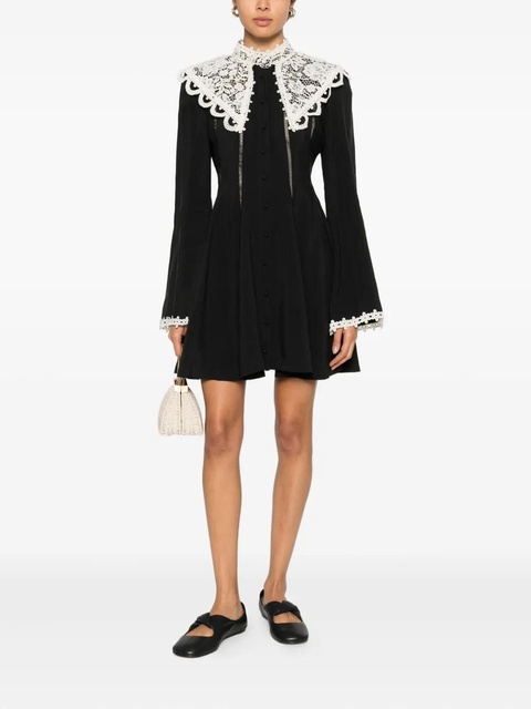 ALEMAIS Apollonia lace collar mini dress - Black - zdjęcie produktu nr 2