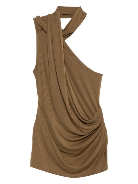 ENTIRE STUDIOS Dalters draped one-shoulder top - Brown - zdjęcie produktu nr 1