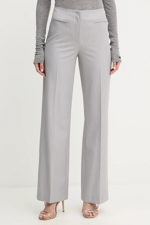 Patrizia Pepe spodnie damskie kolor szary szerokie high waist 2P1725 A498 - zdjęcie produktu nr 1