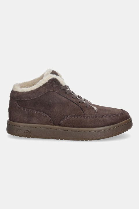 Kenzo sneakersy zamszowe Dome Mid Top Sneakers damskie kolor brązowy FF62SN062L58.14 - zdjęcie produktu nr 2