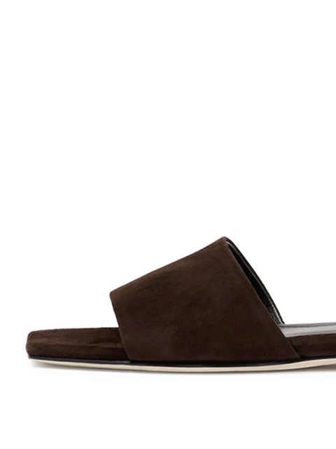 Aeyde Anna slip-on square-toe slides - Brown - zdjęcie produktu nr 2