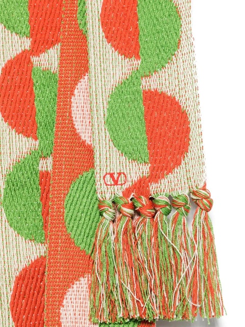 Valentino Garavani pattern-jacquard scarf - Green - zdjęcie produktu nr 2