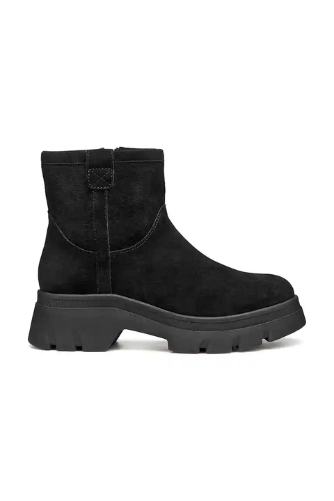 Geox botki zamszowe D PLUETTE damskie kolor czarny na platformie lekko ocieplone D565MA 00022 C9999 - zdjęcie produktu nr 1
