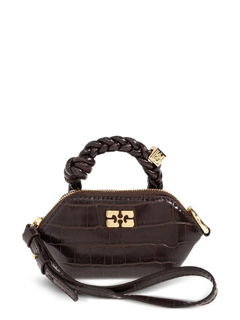 GANNI mini crocodile-embossed tote bag - Brown - zdjęcie produktu nr 1
