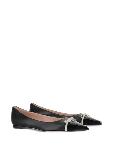 Valentino Garavani contrast-bow ballet flats - Black - zdjęcie produktu nr 1