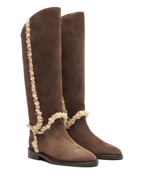 Casadei Riderama fur-trim boots - Brown - zdjęcie produktu nr 1