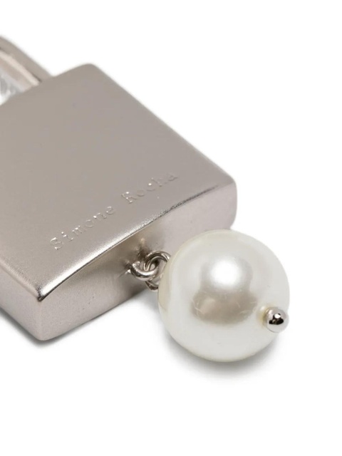 Simone Rocha padlock pearl-embellished earrings - Silver - zdjęcie produktu nr 2