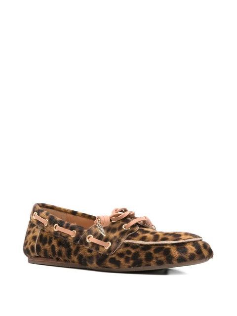 Ancient Greek Sandals Pliaria leopard-print boat shoes - Brown - zdjęcie produktu nr 1