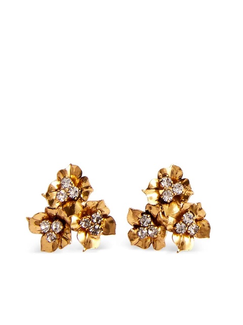 Jennifer Behr Maye floral-motif stud earrings - Gold - zdjęcie produktu nr 2