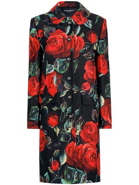 Dolce & Gabbana floral-print coat - Black - zdjęcie produktu nr 1