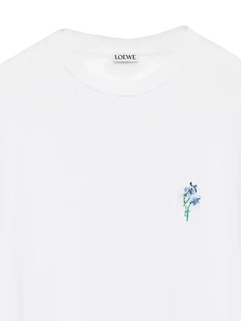 LOEWE flower-embroidered T-shirt - White - zdjęcie produktu nr 2