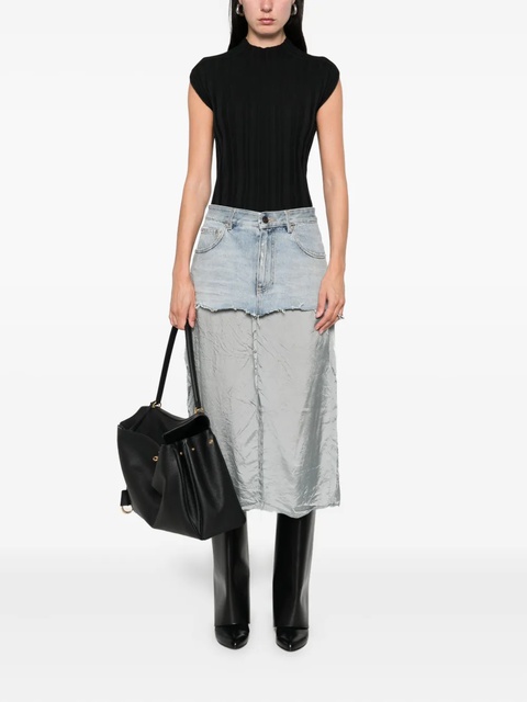 Balenciaga denim-panelled midi skirt - Blue - zdjęcie produktu nr 2