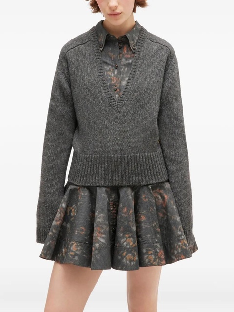GANNI deep V-neck sweater - Grey - zdjęcie produktu nr 2