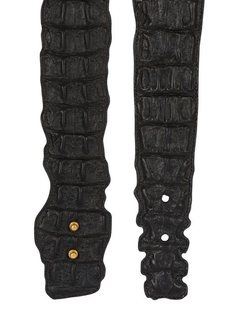 Balmain crocodile-print leather belt - Black - zdjęcie produktu nr 2