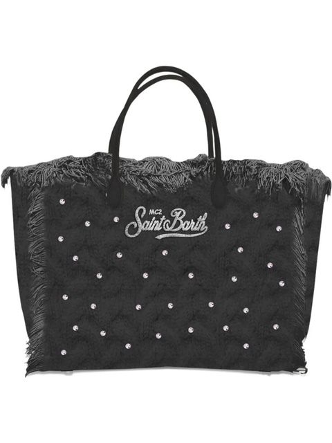 MC2 Saint Barth wool-braid tote bag - Black - zdjęcie produktu nr 1