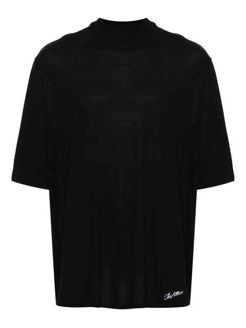 The Attico logo-embroidered cotton T-shirt - Black - zdjęcie produktu nr 1