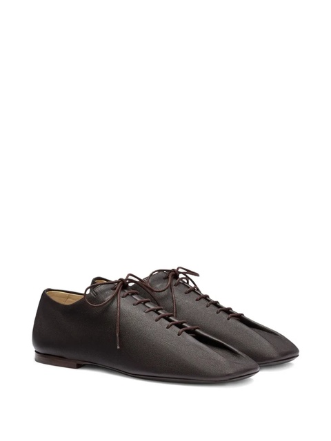 LEMAIRE Souris folded leather lace-up derby - Brown - zdjęcie produktu nr 2