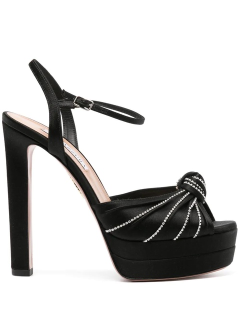 Aquazzura Atelier 140mm crystal-embellished sandals - Black - zdjęcie produktu nr 1