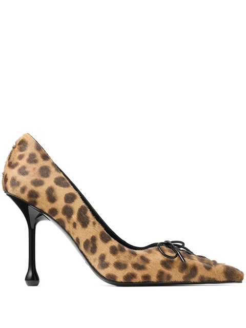 Jimmy Choo 95mm Scarlett leopard-print lace-up pumps - Brown - zdjęcie produktu nr 1