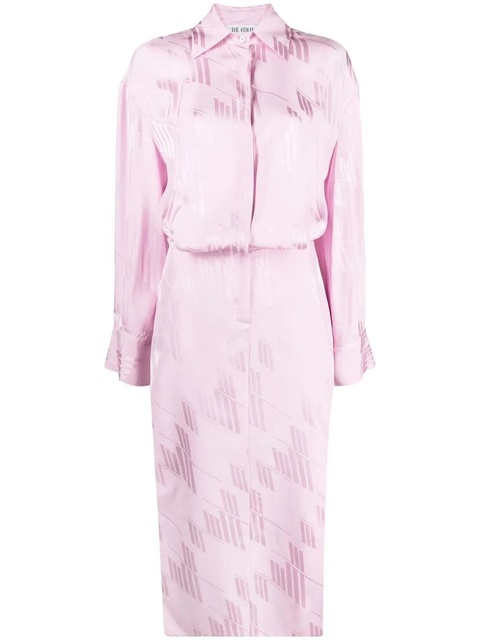 The Attico logo-jacquard satin shirt dress - Pink - zdjęcie produktu nr 1