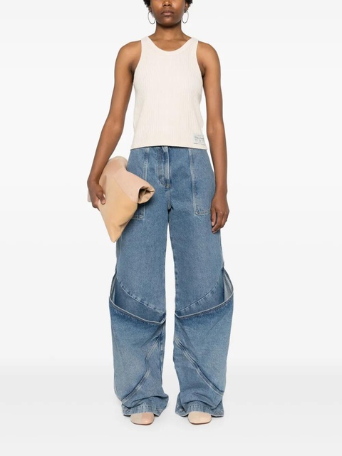 Golden Goose ribbed-knit cotton tank top - Neutrals - zdjęcie produktu nr 2