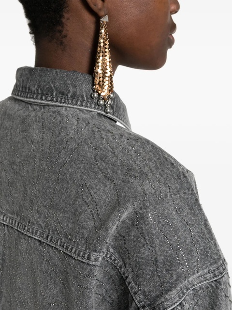 ROTATE BIRGER CHRISTENSEN rhinestone-embellished denim shirt - Grey - zdjęcie produktu nr 2