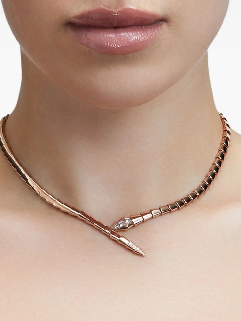 Bvlgari 18K rose gold Serpenti Viper diamond necklace - Pink - zdjęcie produktu nr 2