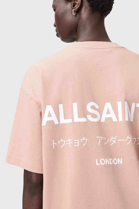 AllSaints t-shirt bawełniany damski kolor beżowy W202JC - zdjęcie produktu nr 2
