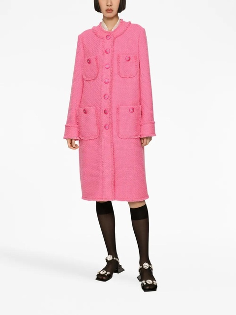 Dolce & Gabbana single-breasted tweed coat - Pink - zdjęcie produktu nr 2