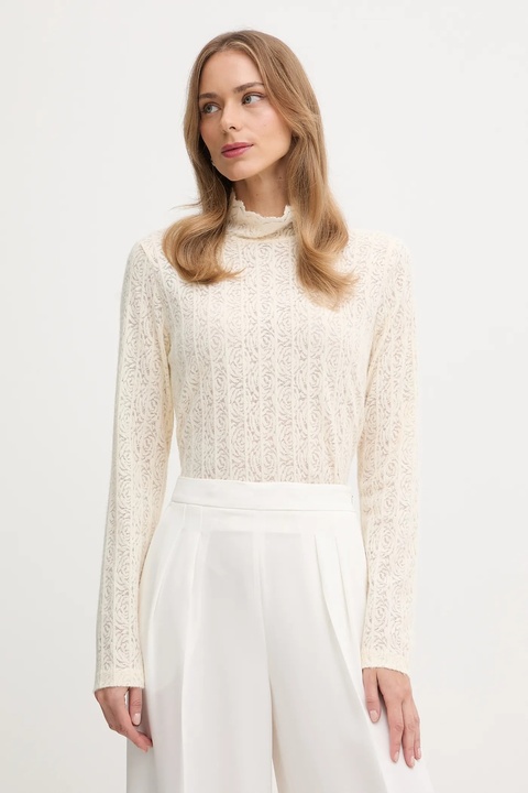 United Colors of Benetton sweter damski kolor beżowy lekki z półgolfem 5W77DQ0AT - zdjęcie produktu nr 1