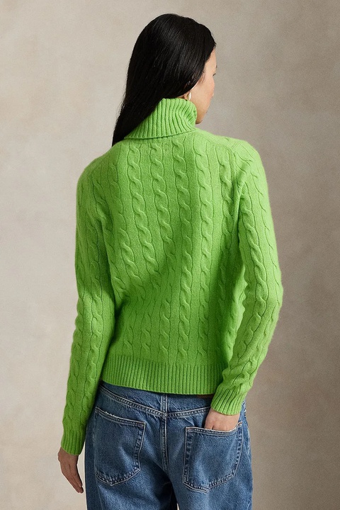 Polo Ralph Lauren sweter wełniany damski kolor zielony lekki z golfem 211888686 - zdjęcie produktu nr 1