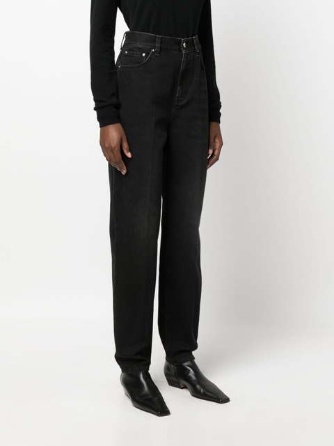 TOTEME faded-effect tapered-leg jeans - Black - zdjęcie produktu nr 2