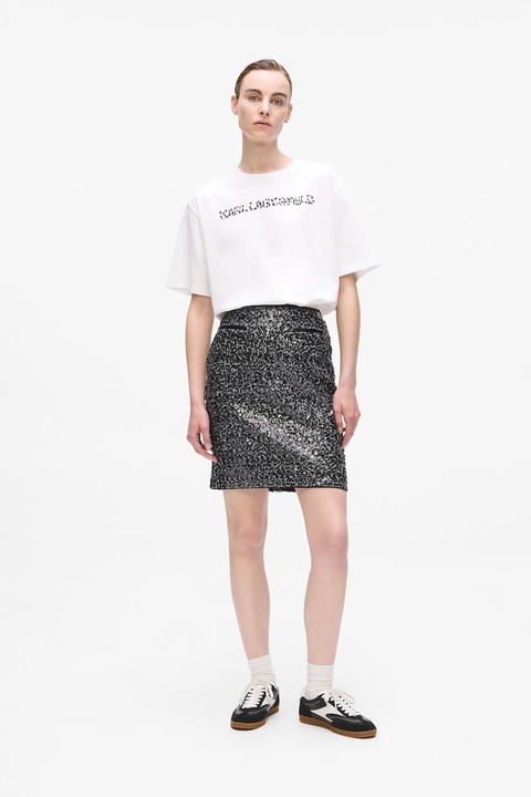 Karl Lagerfeld spódnica kolor szary mini ołówkowa A4W12016 - zdjęcie produktu nr 1