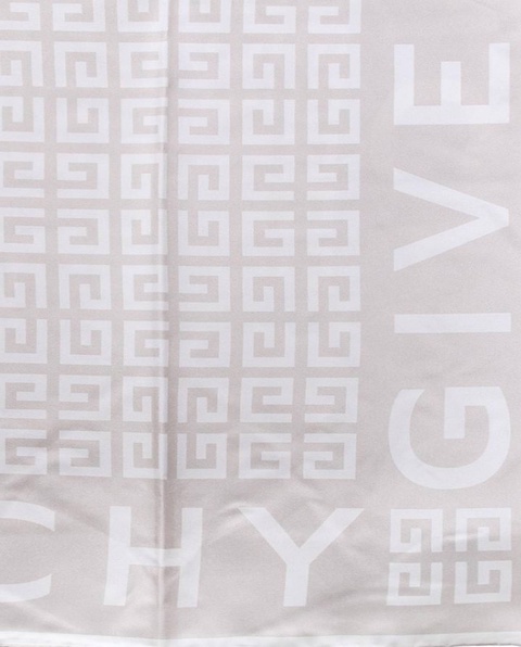 GIVENCHY - Szary jedwabny szalik z logo - zdjęcie produktu nr 1