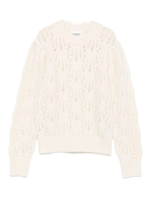 MARANT ÉTOILE lpatterned open-knit sweater - White - zdjęcie produktu nr 1
