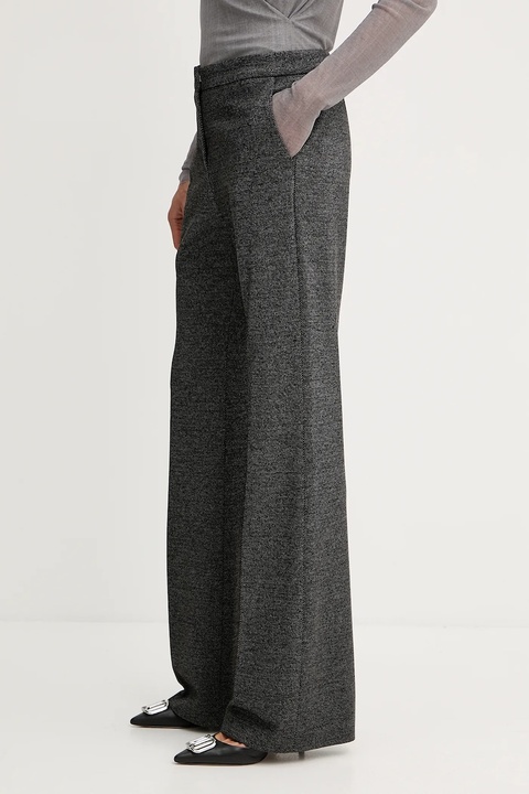 BOSS spodnie damskie kolor szary szerokie high waist 50543725 - zdjęcie produktu nr 2