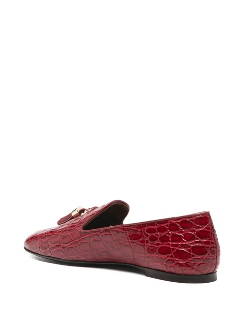 Giuseppe Zanotti crocodile-embossed tassel loafers - Red - zdjęcie produktu nr 2