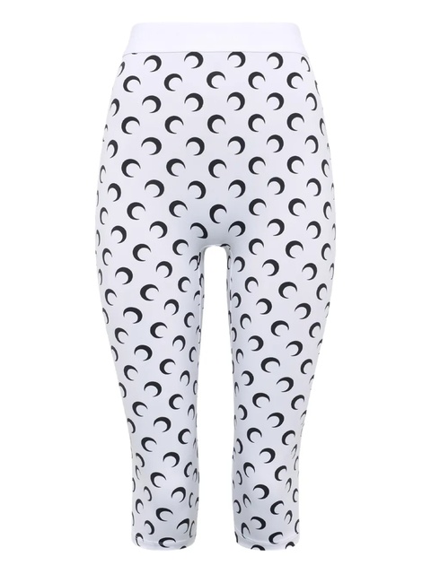 Marine Serre Moon-printed capri jersey trousers - White - zdjęcie produktu nr 1