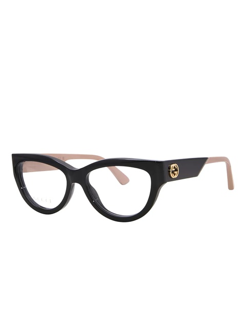 Gucci Eyewear Gucci Eyeglasses Square Full Rim, Black/Nude Frame and Clear Demo Lenses Lens GG1665O008 - zdjęcie produktu nr 2