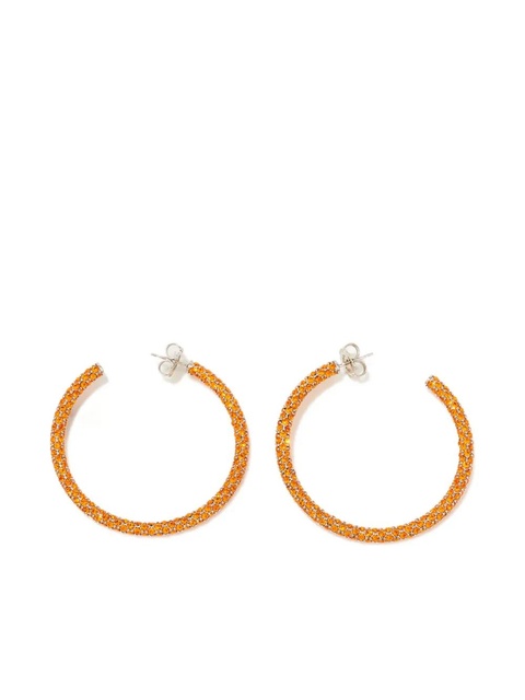 Amina Muaddi Cameron Large Sun hoop earrings - Silver - zdjęcie produktu nr 1