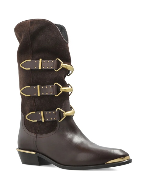 ISABEL MARANT 30mm buckle-detail suede leather boots - Brown - zdjęcie produktu nr 2