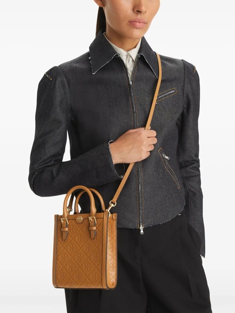 Tory Burch mini T-monogram leather tote bag - Brown - zdjęcie produktu nr 2